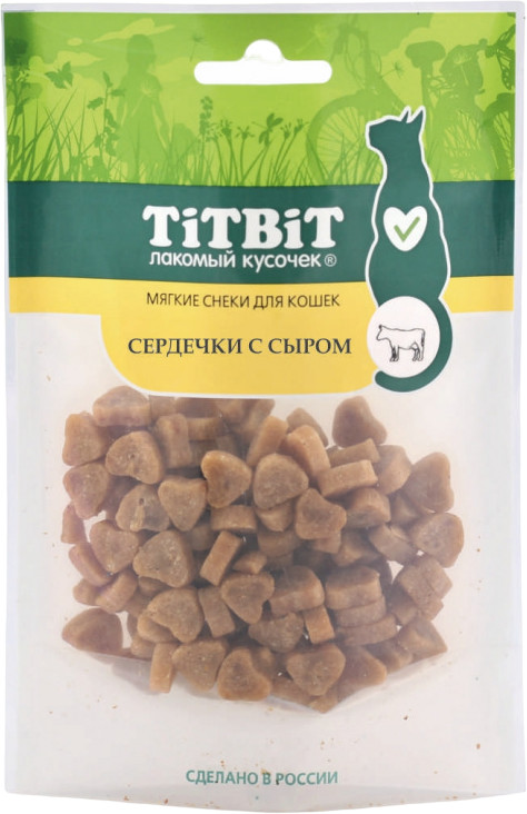 Лакомство для кошек «Сердечки с сыром» | TiTBiT