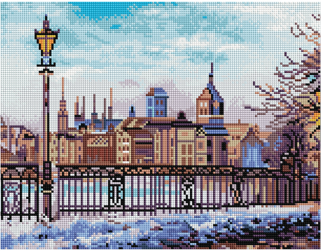 Мозаика алмазная «Старый город» | Три совы