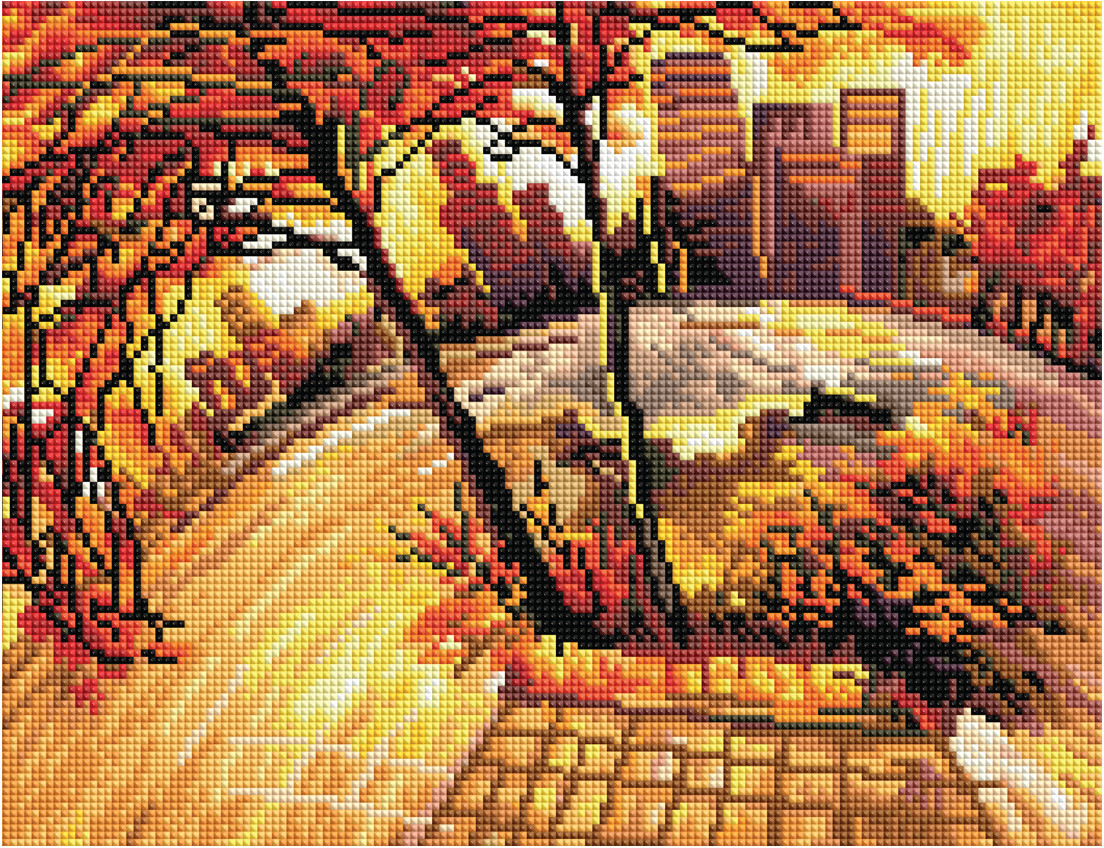 Мозаика алмазная «Золотая осень» | Три совы