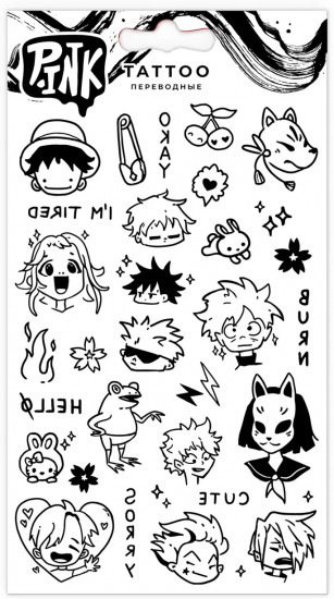 Наклейки-тату переводные «Аниме»