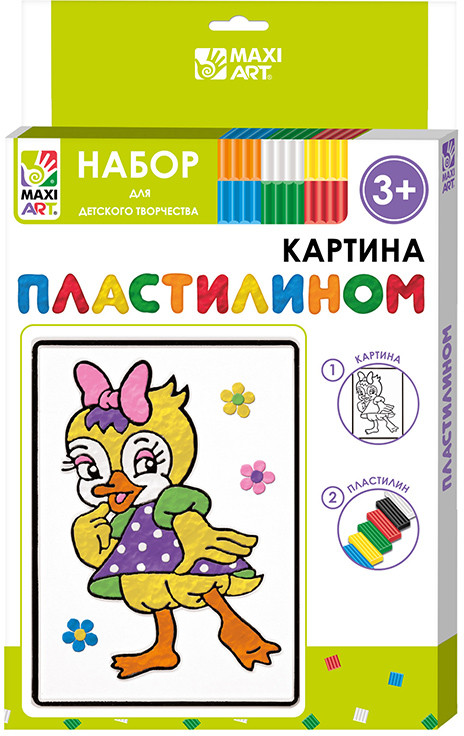 Картина пластилином «Уточка» | Maxi Art