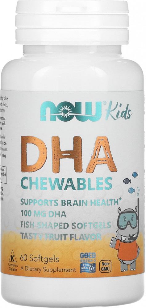 Капсулы жевательные «DHA» | Kids | NOW Foods