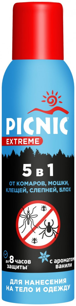 Аэрозоль от насекомых «5 в 1» | Extreme | Picnic