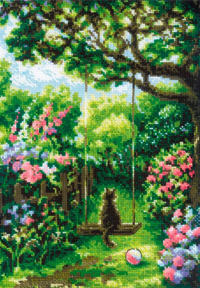Набор для вышивания «Садовые качели» | Риолис