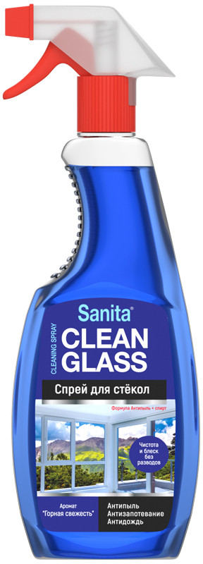 Средство моющее для стекол и зеркал «Горная свежесть» | Sanita