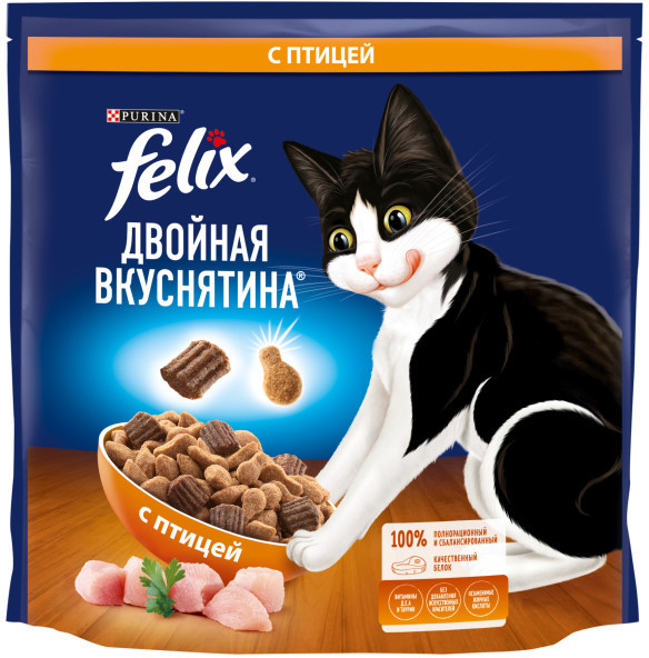 Корм для кошек с птицей «Двойная вкуснятина» | Felix
