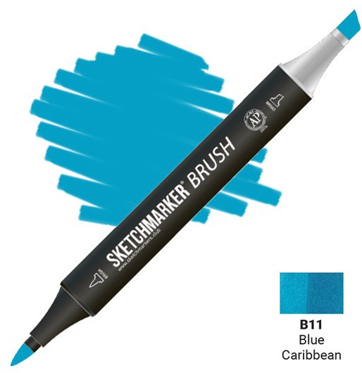 Маркер-кисть двусторонний, B11 Карибский синий | Sketchmarker Brush | Sketchmarker