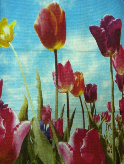 Полотенце вафельное "Тюльпаны" (45х60) | НордТекс