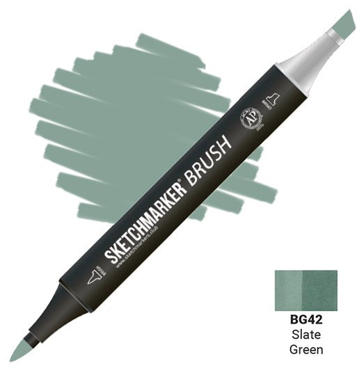 Маркер-кисть двусторонний, BG42 Зеленый сланец | Sketchmarker Brush | Sketchmarker