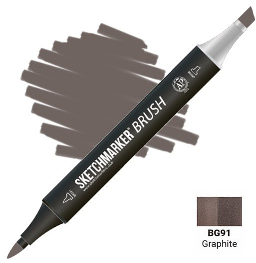 Маркер-кисть двусторонний, BG91 Графит | Sketchmarker Brush | Sketchmarker