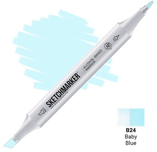 Маркер на спиртовой основе двусторонний, B24 Детский голубой | Sketchmarker