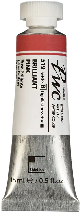 Краска акварельная в тубе, 519 розовый бриллиантовый | PWC | ShinHan Art