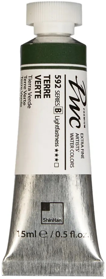 Краска акварельная в тубе, 592 (В) зеленая земля | PWC | ShinHan Art