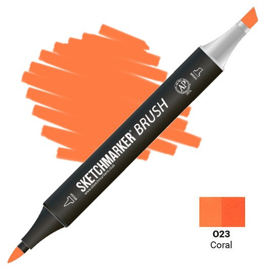 Маркер-кисть двусторонний, O23 Коралловый | Sketchmarker Brush | Sketchmarker
