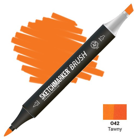 Маркер-кисть двусторонний, O42 Рыжевато-коричневый | Sketchmarker Brush | Sketchmarker