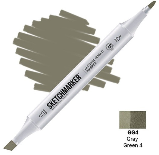 Маркер на спиртовой основе двусторонний, GG4 Серо-зеленый 4 | Sketchmarker