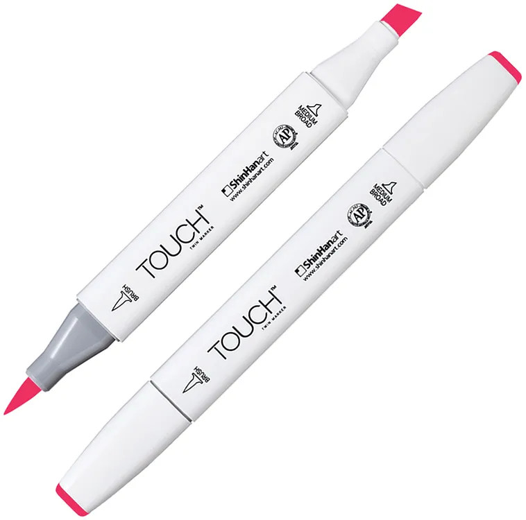 Маркер на спиртовой основе двусторонний, R4 Красный яркий | TWIN Brush | Touch