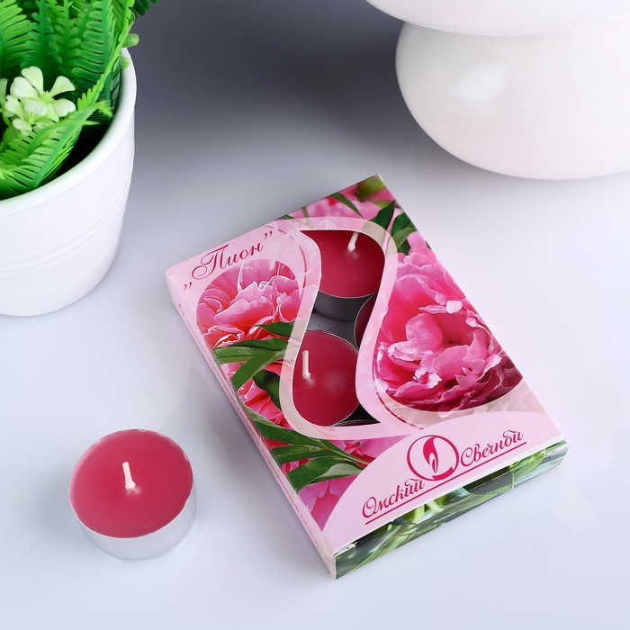Набор свечей чайных «Пион» | Омский свечной завод