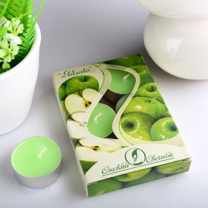 Набор свечей чайных «Яблоко» | Омский свечной завод