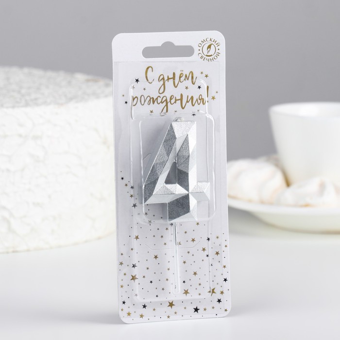 Свеча в торт «Многогранник» | Омский свечной завод