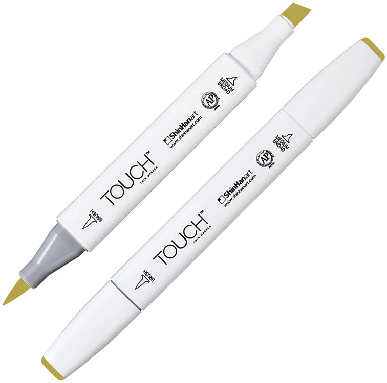 Маркер на спиртовой основе двусторонний, Y41 Зеленый оливковый | TWIN Brush | Touch