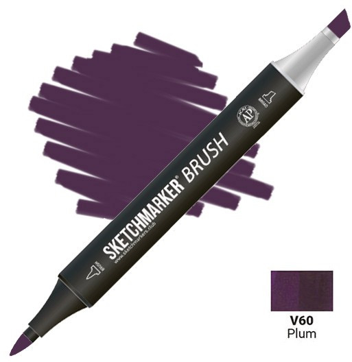 Маркер-кисть двусторонний, V60 Слива | Sketchmarker Brush | Sketchmarker