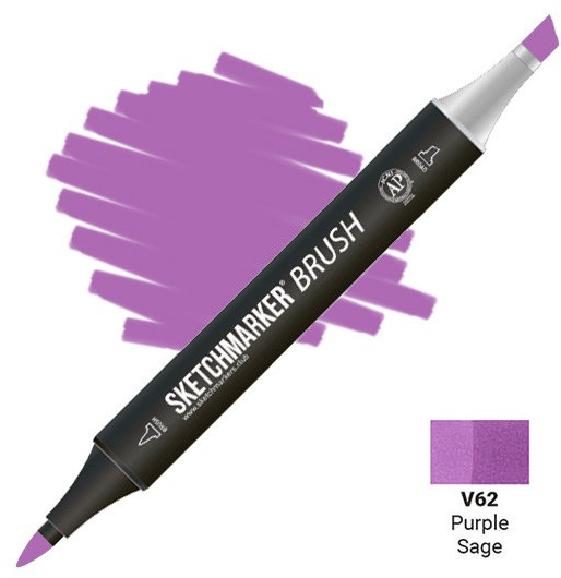 Маркер-кисть двусторонний, V62 Бордовый шалфей | Sketchmarker Brush | Sketchmarker