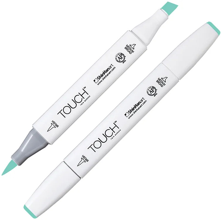 Маркер на спиртовой основе двусторонний, B68 Синий бирюзовый | TWIN Brush | Touch