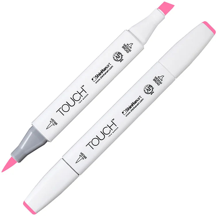 Маркер на спиртовой основе двусторонний, RP89 Пурпурный бледный | TWIN Brush | Touch