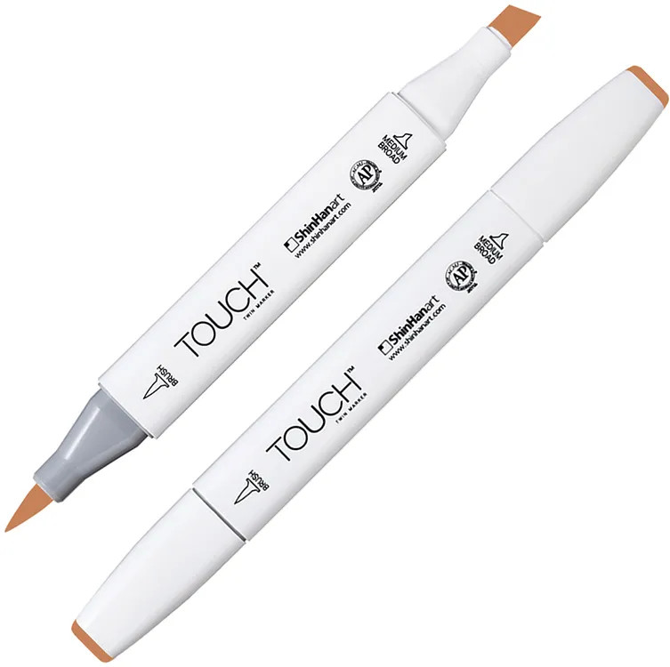 Маркер на спиртовой основе двусторонний, BR97 Бежевый розовый | TWIN Brush | Touch