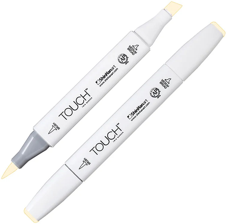 Маркер на спиртовой основе двусторонний, BR109 Белый перламутровый | TWIN Brush | Touch