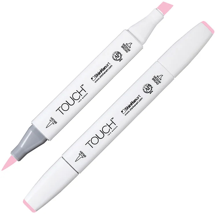 Маркер на спиртовой основе двусторонний, RP138 Розовый светлый | TWIN Brush | Touch