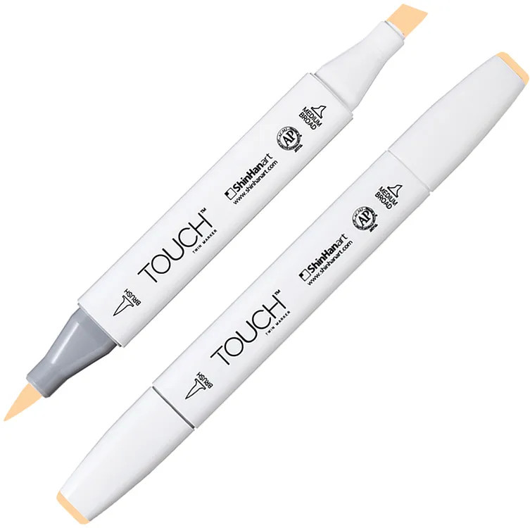 Маркер на спиртовой основе двусторонний, YR142 Кремовый бледный | TWIN Brush | Touch