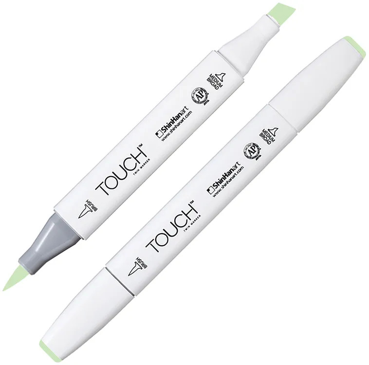 Маркер на спиртовой основе двусторонний, GY167 Зеленый светлый бледный | TWIN Brush | Touch