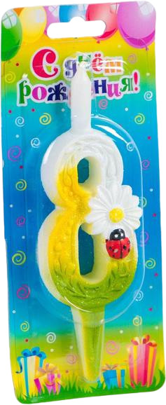 Свеча для торта «Цифра 8» | Омский свечной завод