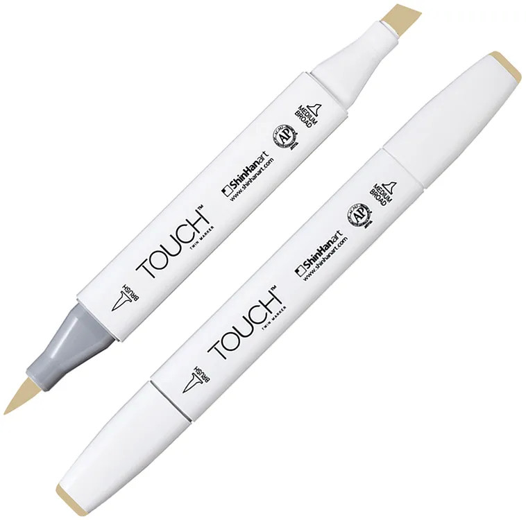 Маркер на спиртовой основе двусторонний, Y223 Желтый соломенный | TWIN Brush | Touch