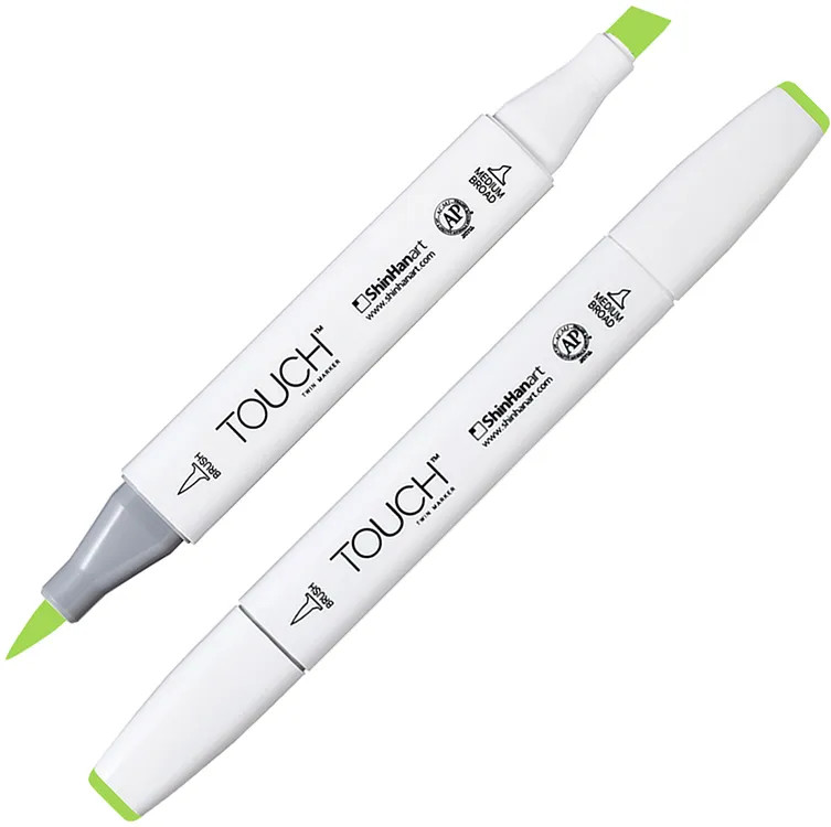 Маркер на спиртовой основе двусторонний, GY236 Зеленый весенний | TWIN Brush | Touch