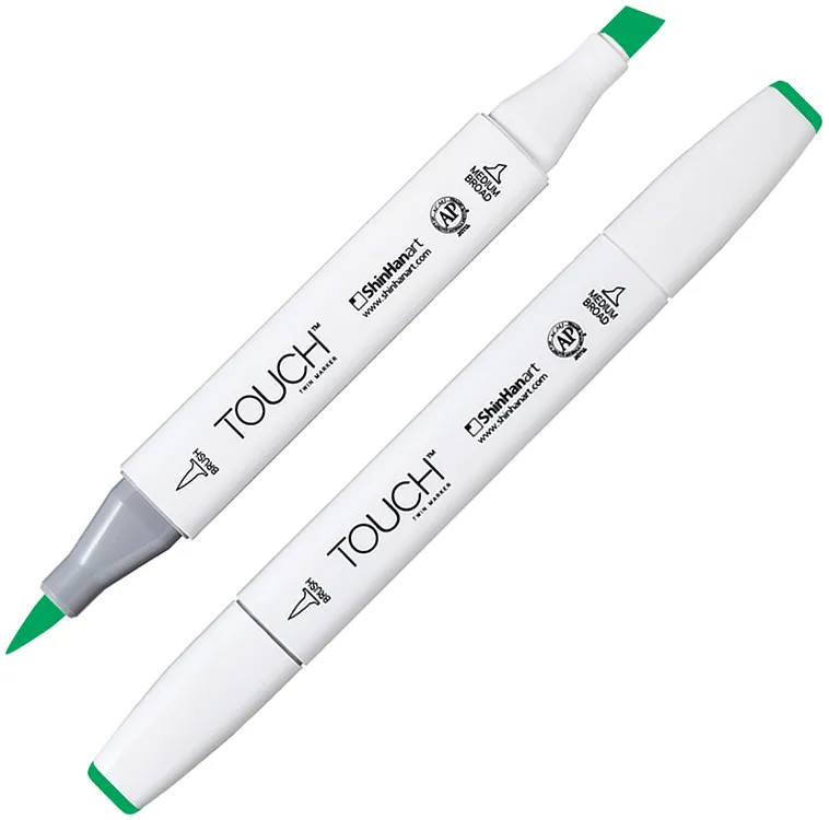 Маркер на спиртовой основе двусторонний, G243 Зеленый насыщенный | TWIN Brush | Touch