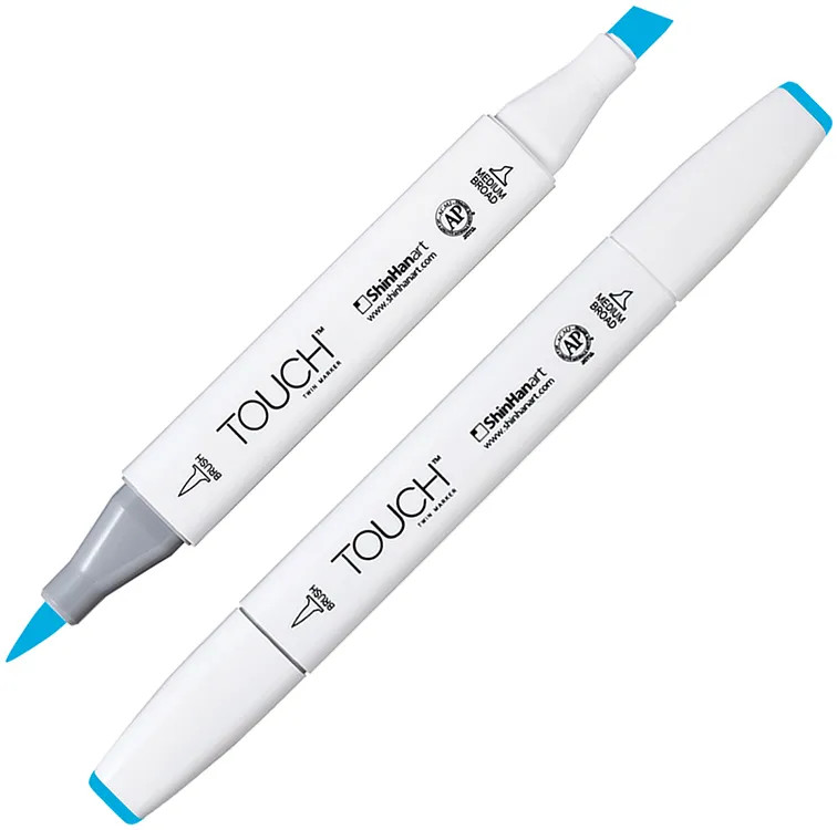 Маркер на спиртовой основе двусторонний, B262 Лазурно-синий церулеум светлый | TWIN Brush | Touch