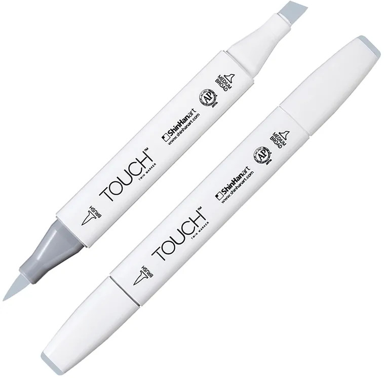 Маркер на спиртовой основе двусторонний, BG3 Сине-серый | TWIN Brush | Touch