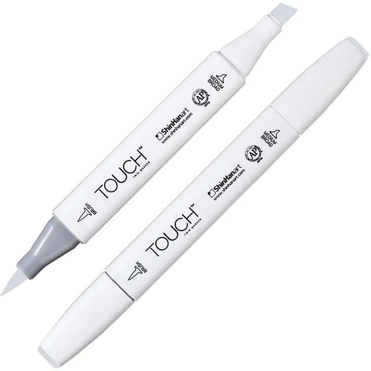 Маркер на спиртовой основе двусторонний, CG1 Серый холодный | TWIN Brush | Touch