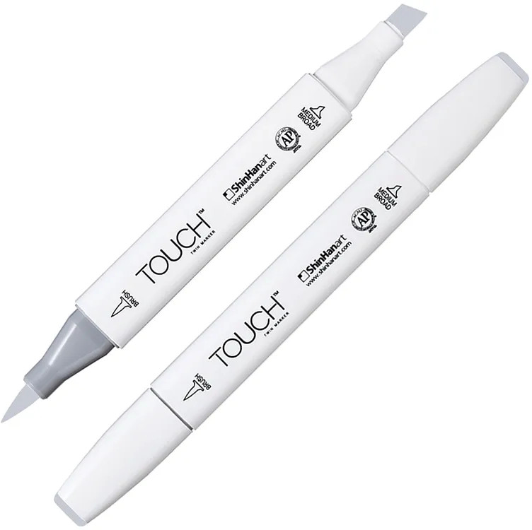 Маркер на спиртовой основе двусторонний, CG2 Серый холодный | TWIN Brush | Touch