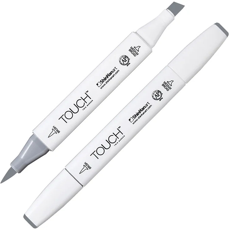 Маркер на спиртовой основе двусторонний, CG6 Серый холодный | TWIN Brush | Touch