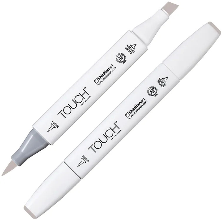 Маркер на спиртовой основе двусторонний, WG3 Серый теплый | TWIN Brush | Touch