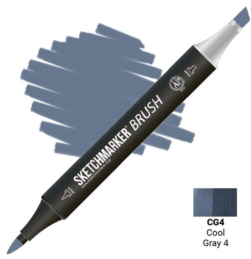 Маркер-кисть двусторонний, CG4 Прохладный серый 4 | Sketchmarker Brush | Sketchmarker
