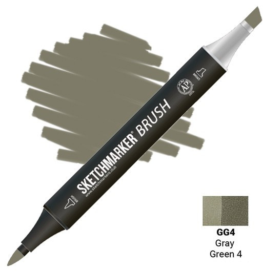 Маркер-кисть двусторонний, GG4 Серо-зеленый 4 | Sketchmarker Brush | Sketchmarker