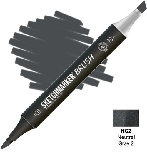 Маркер-кисть двусторонний, NG2 Нейтральный серый 2 | Sketchmarker Brush | Sketchmarker