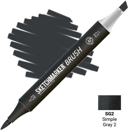 Маркер-кисть двусторонний, SG2 Простой серый 2 | Sketchmarker Brush | Sketchmarker