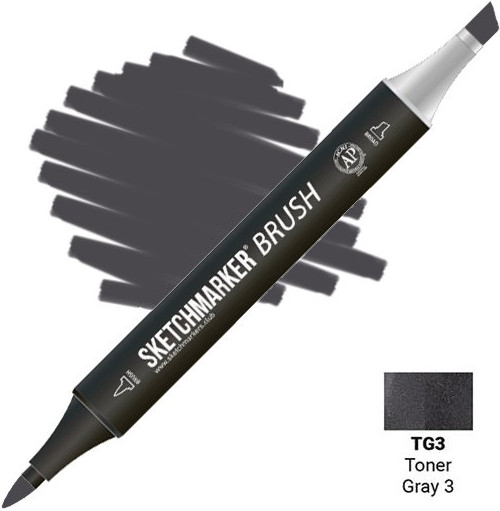 Маркер-кисть двусторонний, TG3 Тонированный серый 3 | Sketchmarker Brush | Sketchmarker