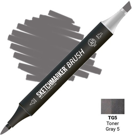 Маркер-кисть двусторонний, TG5 Тонированный серый 5 | Sketchmarker Brush | Sketchmarker